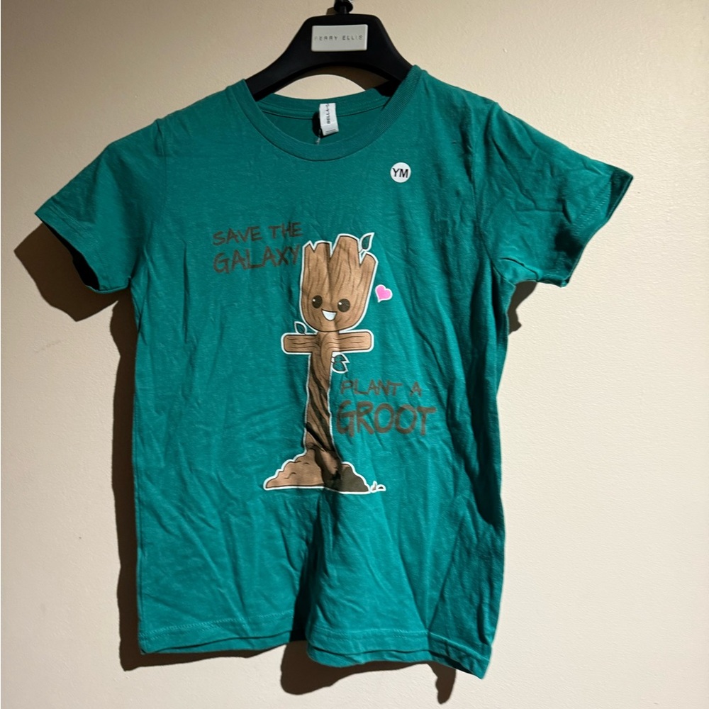 Bella Canvas Green Short Sleeve save the planet Groot Tee